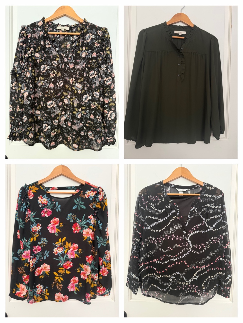Loft size petite large bundle of long sleeve blouses lot shirts teacher office